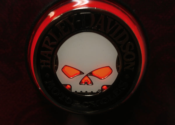 HARLEY DAVIDSON SKULL CHALLENGE COIN LIGHTED LAUNCH BUTTON