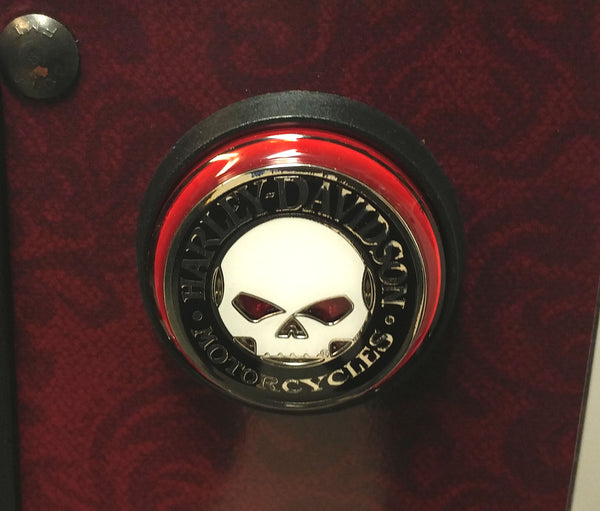 HARLEY DAVIDSON SKULL CHALLENGE COIN LIGHTED LAUNCH BUTTON